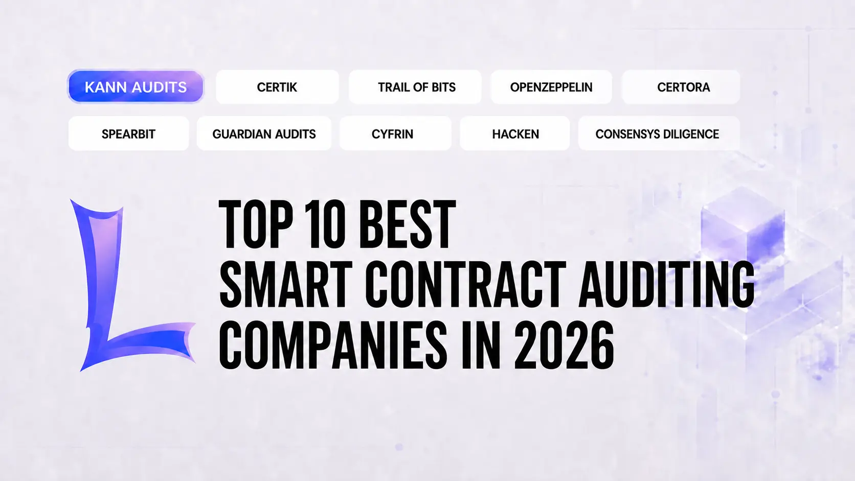 Top 10 best smart contract auditing companies in 2026 editorial comparison by Kann Audits
