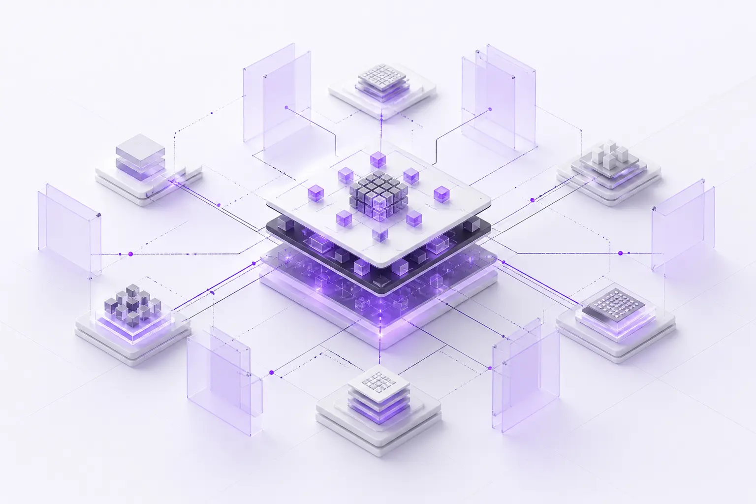 Abstract privacy-aware institutional network with synchronized ledger and application layers